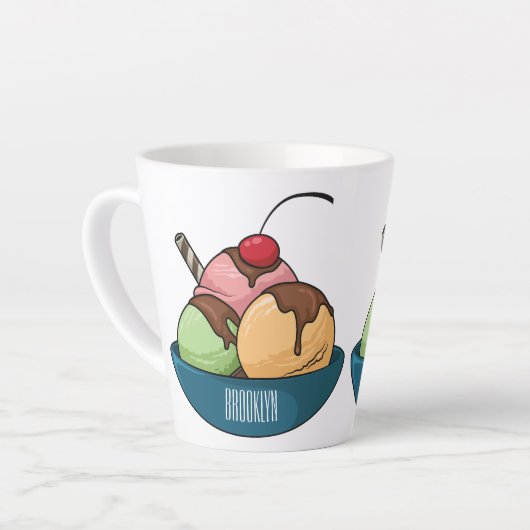 Afbeelding van de cartoon van ijs latte mok (Linkerhoek)