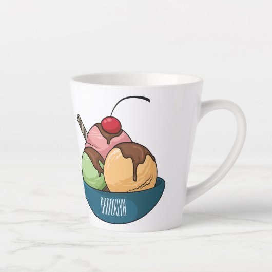 Afbeelding van de cartoon van ijs latte mok (Rechts)