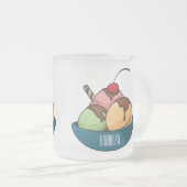 Afbeelding van de cartoon van ijs matglas koffiemok (Voorkant rechts)