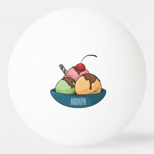 Afbeelding van de cartoon van ijs pingpongbal