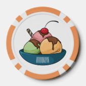 Afbeelding van de cartoon van ijs poker chips (Achterkant)
