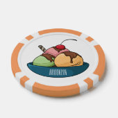Afbeelding van de cartoon van ijs poker chips (Enkel)