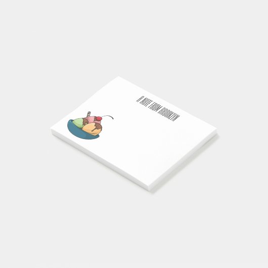 Afbeelding van de cartoon van ijs post-it® notes (Schuin)