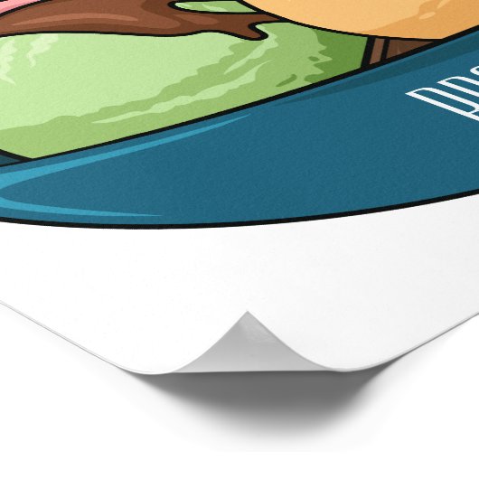 Afbeelding van de cartoon van ijs poster (Hoek)