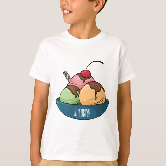 Afbeelding van de cartoon van ijs t-shirt (Voorkant)