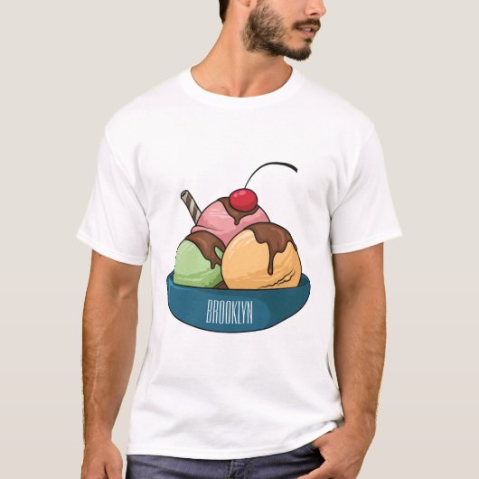 Afbeelding van de cartoon van ijs t-shirt (Voorkant)