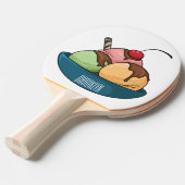 Afbeelding van de cartoon van ijs tafeltennisbatje (Voorkant Gekanteld)