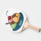 Afbeelding van de cartoon van ijs tafeltennisbatje (Zijkant)