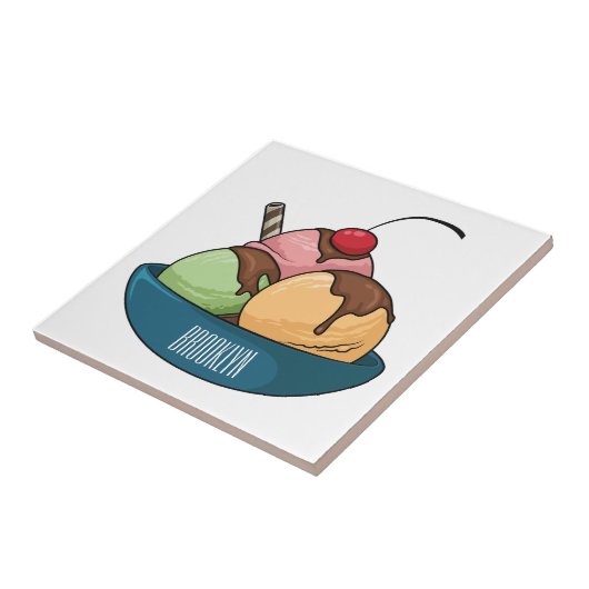 Afbeelding van de cartoon van ijs tegeltje (Zijkant)