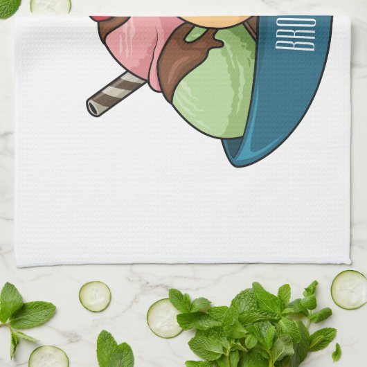 Afbeelding van de cartoon van ijs theedoek (Gevouwen)