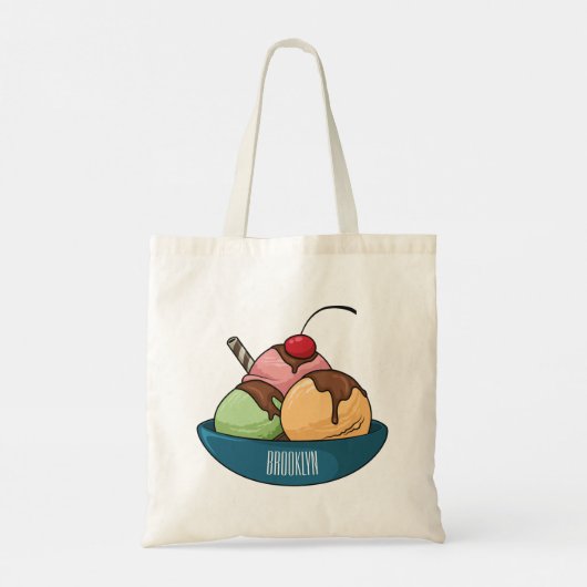 Afbeelding van de cartoon van ijs tote bag (Achterkant)