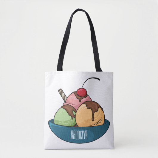Afbeelding van de cartoon van ijs tote bag (Voorkant)