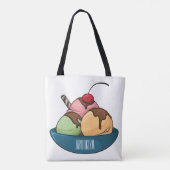 Afbeelding van de cartoon van ijs tote bag (Achterkant)