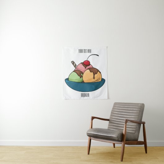 Afbeelding van de cartoon van ijs wandkleed (In situ)