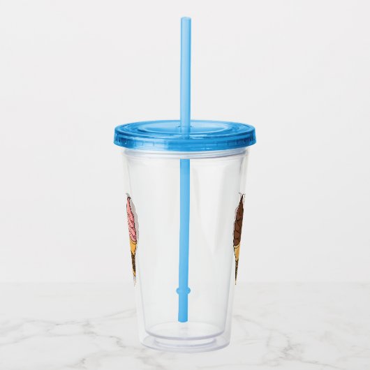 Afbeelding van de cartoon van ijscrème acryl drinkbeker (Rechts)