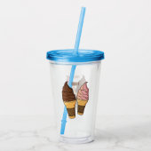 Afbeelding van de cartoon van ijscrème acryl drinkbeker (Achterkant)