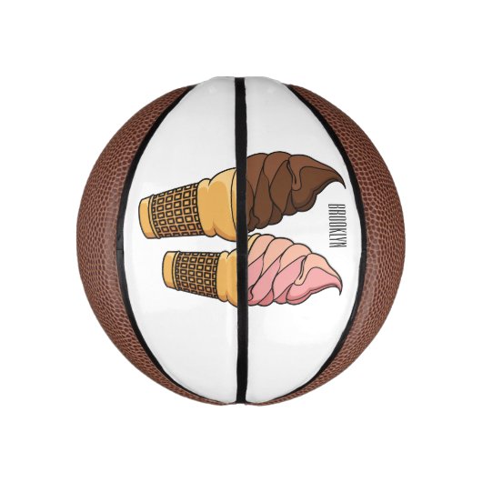 Afbeelding van de cartoon van ijscrème basketbal (Verticaal)