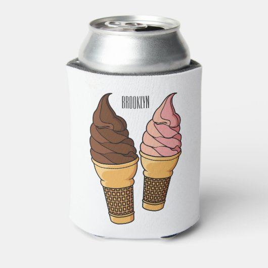 Afbeelding van de cartoon van ijscrème blikjeskoeler (Blikje Achterkant)