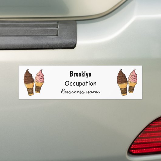 Afbeelding van de cartoon van ijscrème bumpersticker (Op auto)