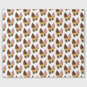 Afbeelding van de cartoon van ijscrème cadeaupapier (Vlak)