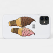 Afbeelding van de cartoon van ijscrème Case-Mate iPhone case (Achterkant (horizontaal))