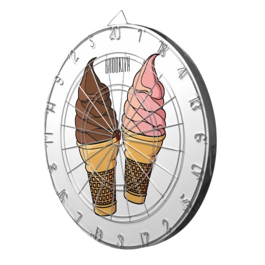 Afbeelding van de cartoon van ijscrème dartbord (Voorkant Rechts)