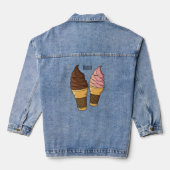 Afbeelding van de cartoon van ijscrème denim jacket (Achterkant)