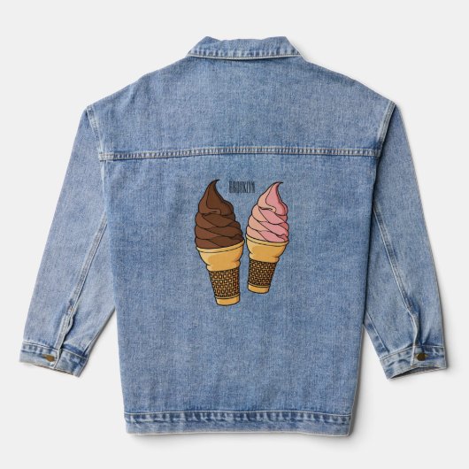Afbeelding van de cartoon van ijscrème denim jacket (Achterkant)