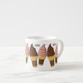 Afbeelding van de cartoon van ijscrème espresso kop (Voorkant rechts)