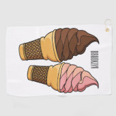 Afbeelding van de cartoon van ijscrème golfhanddoek (Horizontaal)