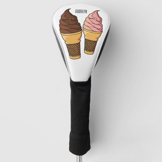 Afbeelding van de cartoon van ijscrème golfheadcover (Voorkant)