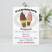 Afbeelding van de cartoon van ijscrème kaart (Staand voorkant)