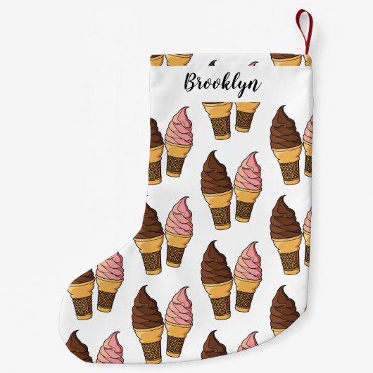 Afbeelding van de cartoon van ijscrème kleine kerstsok (Achterkant)