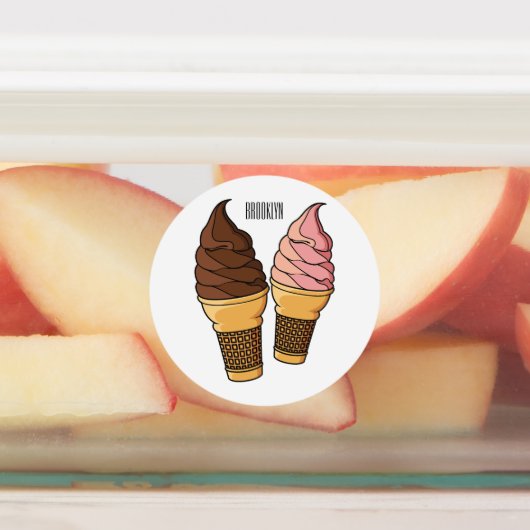 Afbeelding van de cartoon van ijscrème labels (Aangebracht)