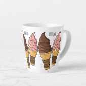 Afbeelding van de cartoon van ijscrème latte mok (Rechterhoek)