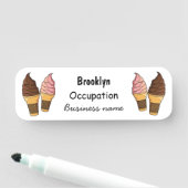 Afbeelding van de cartoon van ijscrème naamplaatje (In situ)