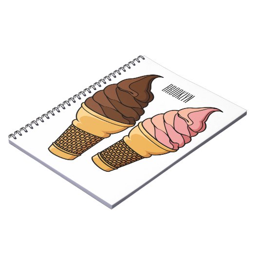 Afbeelding van de cartoon van ijscrème notitieboek (Linkerzijde)