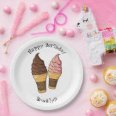 Afbeelding van de cartoon van ijscrème papieren bordje (Feest)