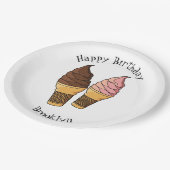 Afbeelding van de cartoon van ijscrème papieren bordje (Gekanteld)