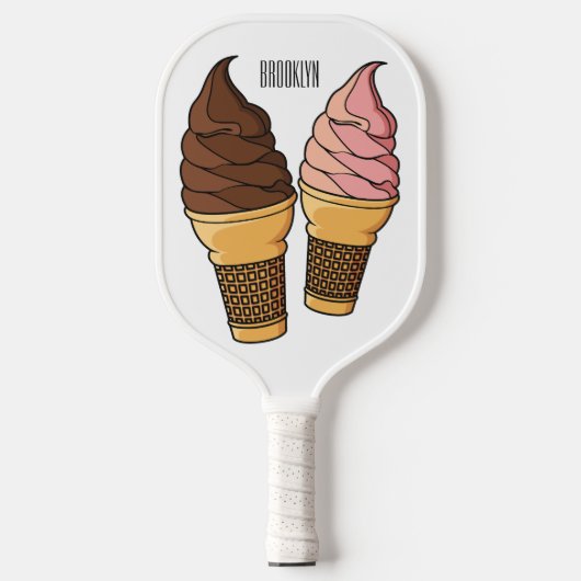 Afbeelding van de cartoon van ijscrème pickleball paddle (Voorkant)