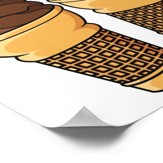 Afbeelding van de cartoon van ijscrème poster (Hoek)