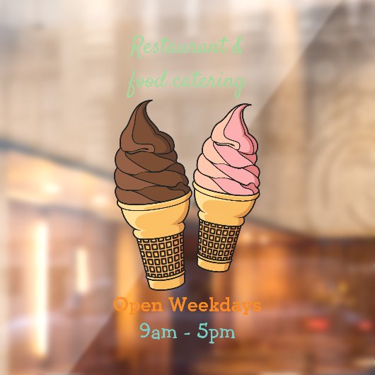 Afbeelding van de cartoon van ijscrème raamsticker (Vel 2)