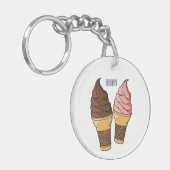 Afbeelding van de cartoon van ijscrème sleutelhanger (Voorkant Links)