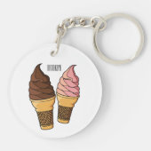 Afbeelding van de cartoon van ijscrème sleutelhanger (Achterkant)