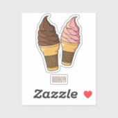 Afbeelding van de cartoon van ijscrème sticker (Vel)