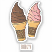 Afbeelding van de cartoon van ijscrème sticker (Voorkant)