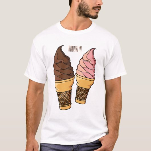 Afbeelding van de cartoon van ijscrème t-shirt (Voorkant)