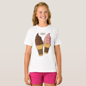 Afbeelding van de cartoon van ijscrème t-shirt (Voorkant volledig)