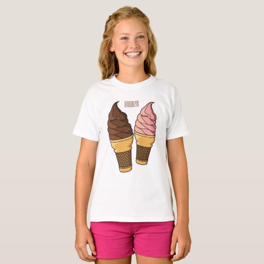 Afbeelding van de cartoon van ijscrème t-shirt (Voorkant volledig)