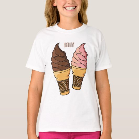 Afbeelding van de cartoon van ijscrème t-shirt (Voorkant)
